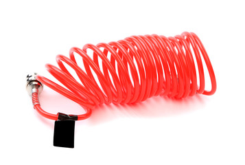 Plastic spring isolated on a white background