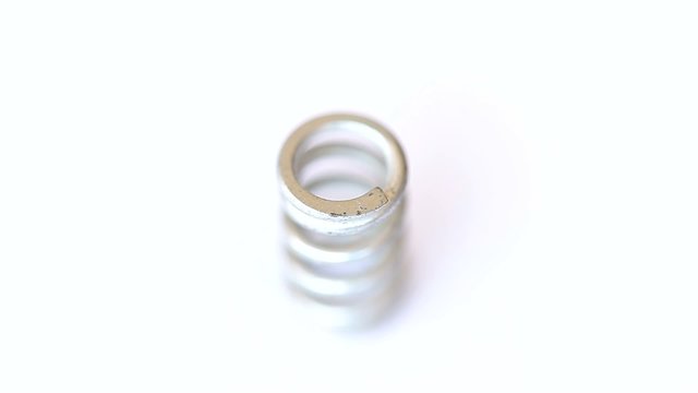Steel spring rotates