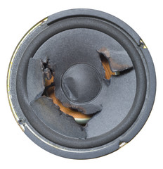 blown speaker,isolated on white background © Thomas Bethge