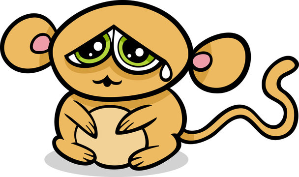 cartoon kawaii sad monkey