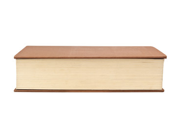 Closeup of the fore edge of a book isolated on white