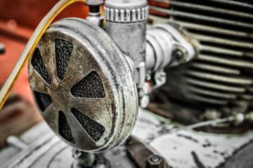 old worn out air filter with a engine