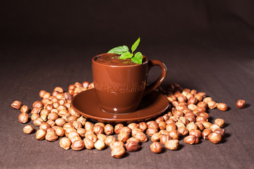 chocolate with hazelnuts and mint