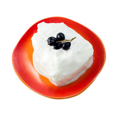 Ice cream and blueberries