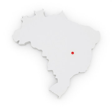 Three-dimensional map of Brazil.