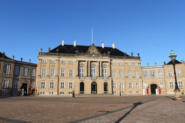 Fototapeta na wymiar Copenhagen palace and market square, Denmark