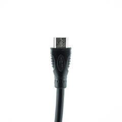 close shot of HDMI cable isolated on a white background