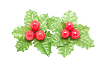 Bunch of ilex isolated on white.