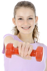 Teenager mit Hantel