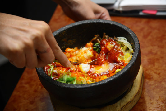 Korean cuisine with mashing