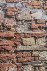 Medieval Fortress Antique Brick Rampart Detail
