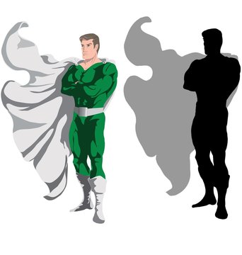 Image of superhero standing