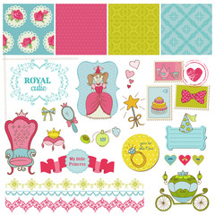 Fototapeta premium Princess Girl Set - for design and scrapbook - in vector