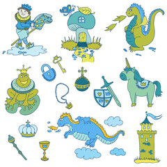 Obraz premium Prince Boy Set - for design and scrapbook - in vector