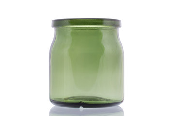 Green glass jar