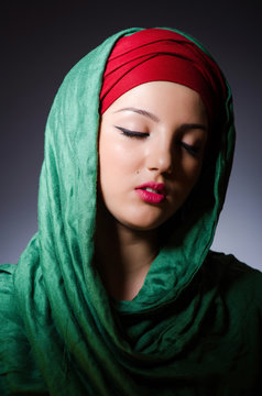 Muslim Woman With Headscarf In Fashion Concept