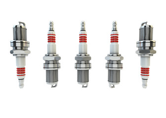 Illustration of Spark plugs isolated in white background / Spark