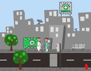 Obraz premium doctor and surgeon cartoon character