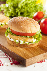 Breaded Chicken Patty Sandwich on a Bun