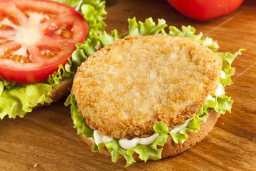 Breaded Chicken Patty Sandwich on a Bun