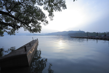 Hangzhou at sunset West Lake