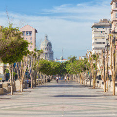 The famous boulevard of El Prado in Havana