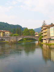 Fototapeta na wymiar Brembo rzeka San Pellegrino, Bergamo - Włochy