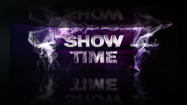 Show Time Blue Text in Monitor, and Green Screen Transition