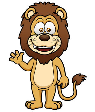Vector illustration of Cartoon lion