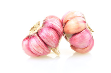 Garlic on a white background