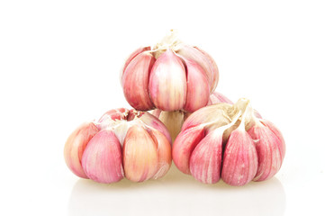 Garlic on a white background
