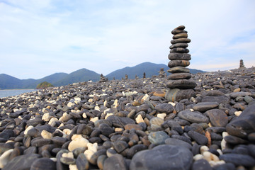 Fototapeta na wymiar pebble on island, Lipe island, Thailand