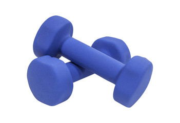 Blue Dumbells Isolated