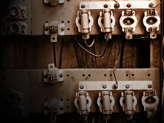 old switchboard with fuses