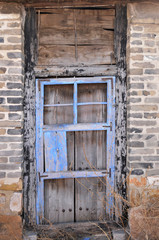 Abandoned the old wood door