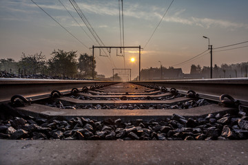Fototapeta na wymiar railway odrobina sunsine