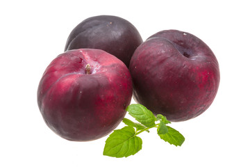 Heap of bright plums