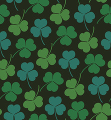Seamless floral pattern with clover, trefoil
