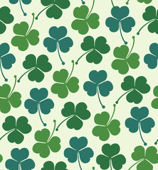 Seamless summer pattern with clover, trefoil