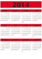 Simple 2014 calendar