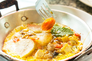 Fried egg with pork sausage