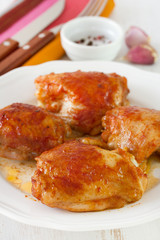 fried chicken on white plate