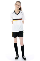 Teenager in Fußball-Kleidung