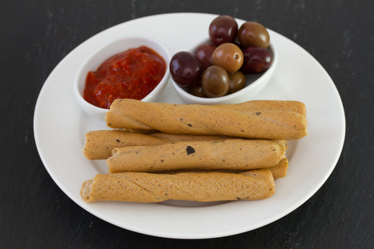 bread stick on the plate