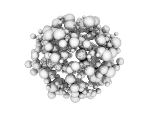 Cluster of metallic spheres