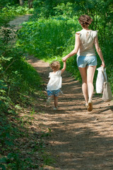 Mother and baby in the park