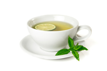 Cup of tea isolated on white background