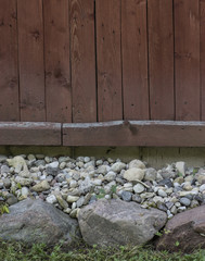 fragment of the wall of the old house