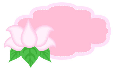 Lotus - Retro Style Flower Label Vector