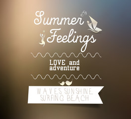 Summer feelings typography - blurred background